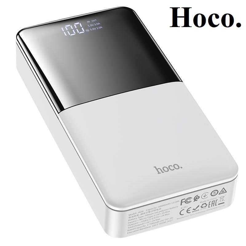 [Mã 252ELSALE hoàn 7% đơn 300K] Sạc dự phòng 30000mah chính hãng Hoco J42b 4 cổng sạc cực nhanh