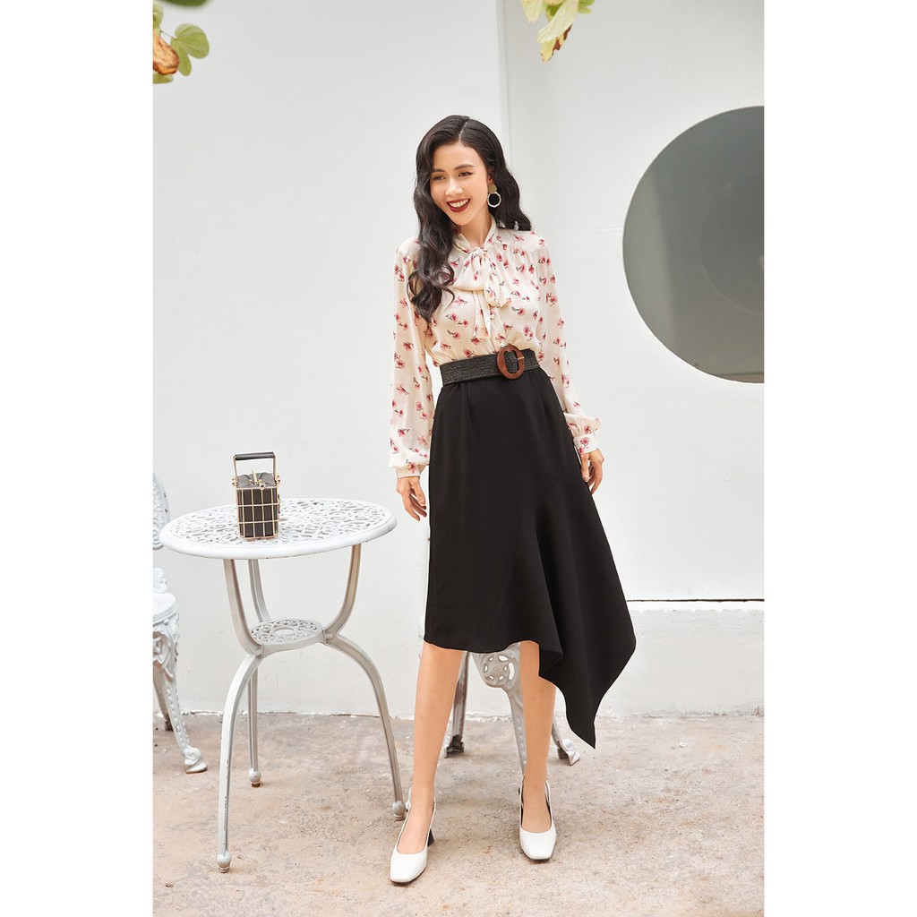 Áo sơ mi dài tay cổ thắt nơ 20 Again ASA0874 | BigBuy360 - bigbuy360.vn