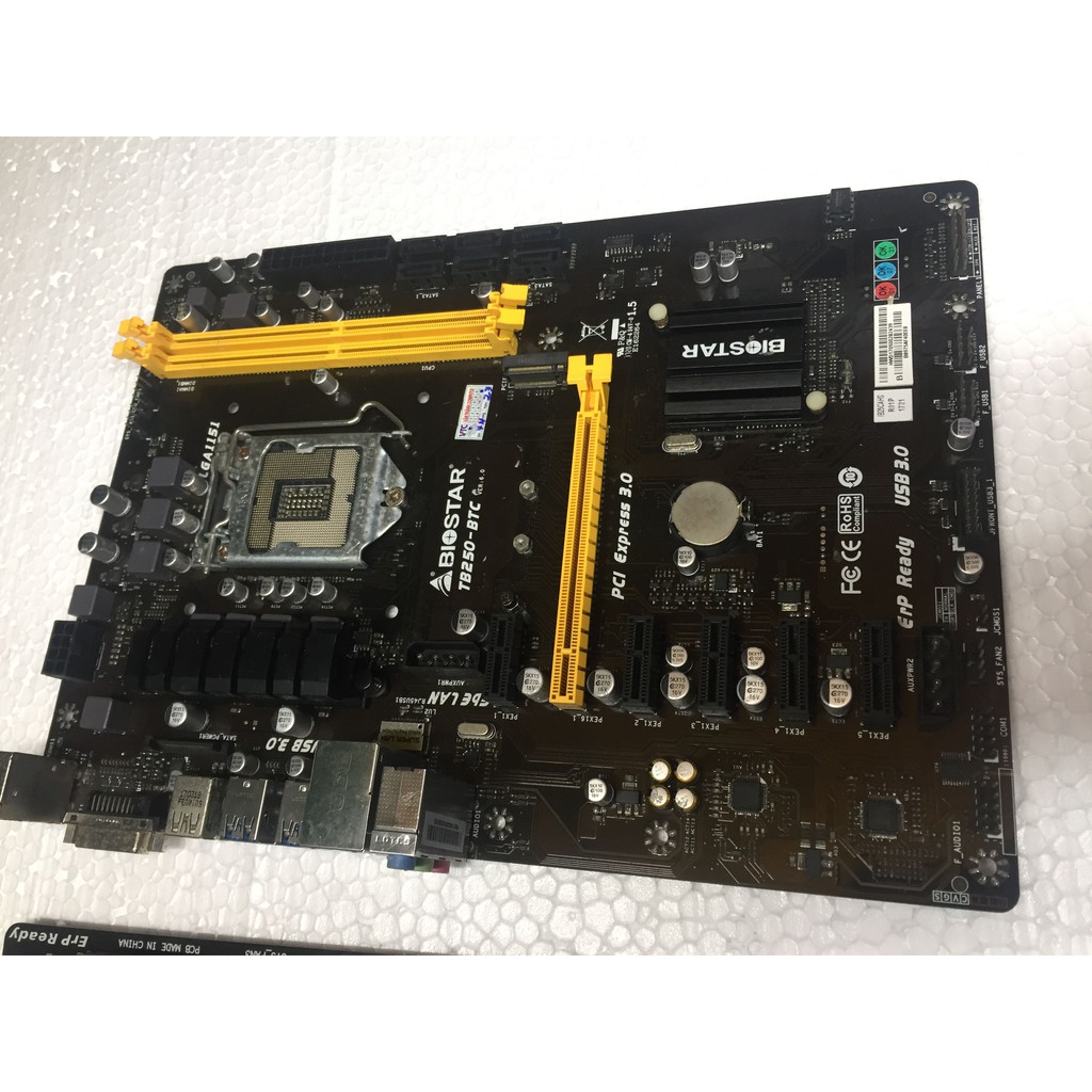 Main Đào Bitcoin Giga Biostar 6 khe cắm H110 B250 Socket 1150