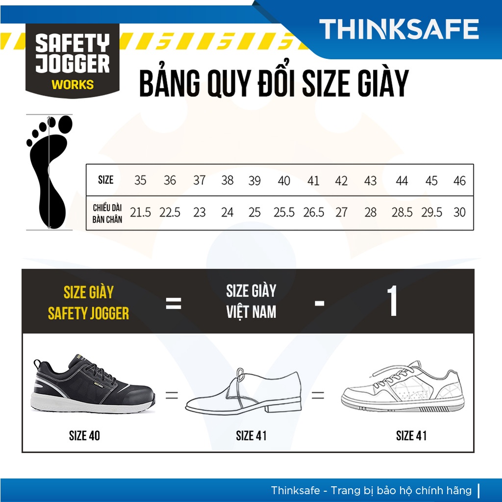 Giày bảo hộ lao động nam Safety Jogger Rocket S1P SRC siêu nhẹ, đế chống đinh, mũi composite, chống trơn trượt chuẩn SRC