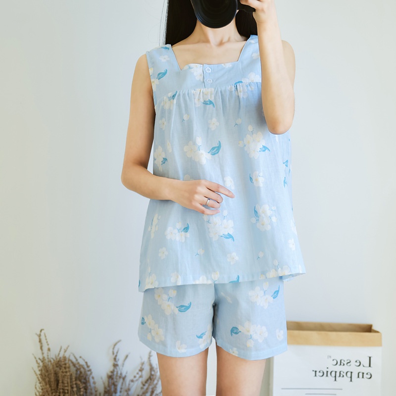 Bộ mặc nhà nữ vải xô Nhật mềm nhẹ, mỏng mát