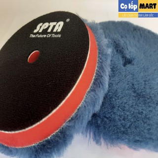 Phớt đánh bóng lông cừu dài loại 5inch màu xanh lam SPTA, dụng cụ đánh bóng xóa xước hiệu chỉnh sơn xe hơi, kính xe ô tô