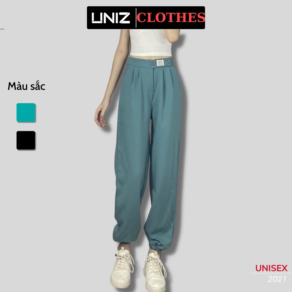 Quần Jogger Nữ Bo Gấu UNIZ (2 Màu), Unisex, Cạp Mac, Dáng Dài, Form Thụng, Vải Ruby, Mềm Nhẹ, Không Bai Xù