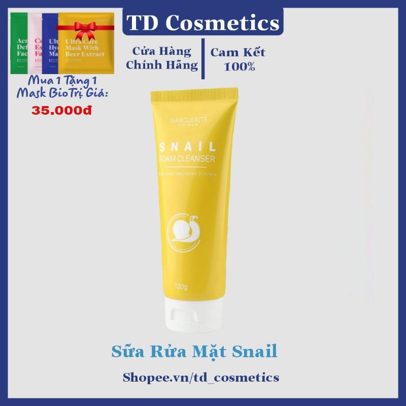 Sữa rửa mặt Snail Narguerite chiết xuất từ dịch ốc sên 120g