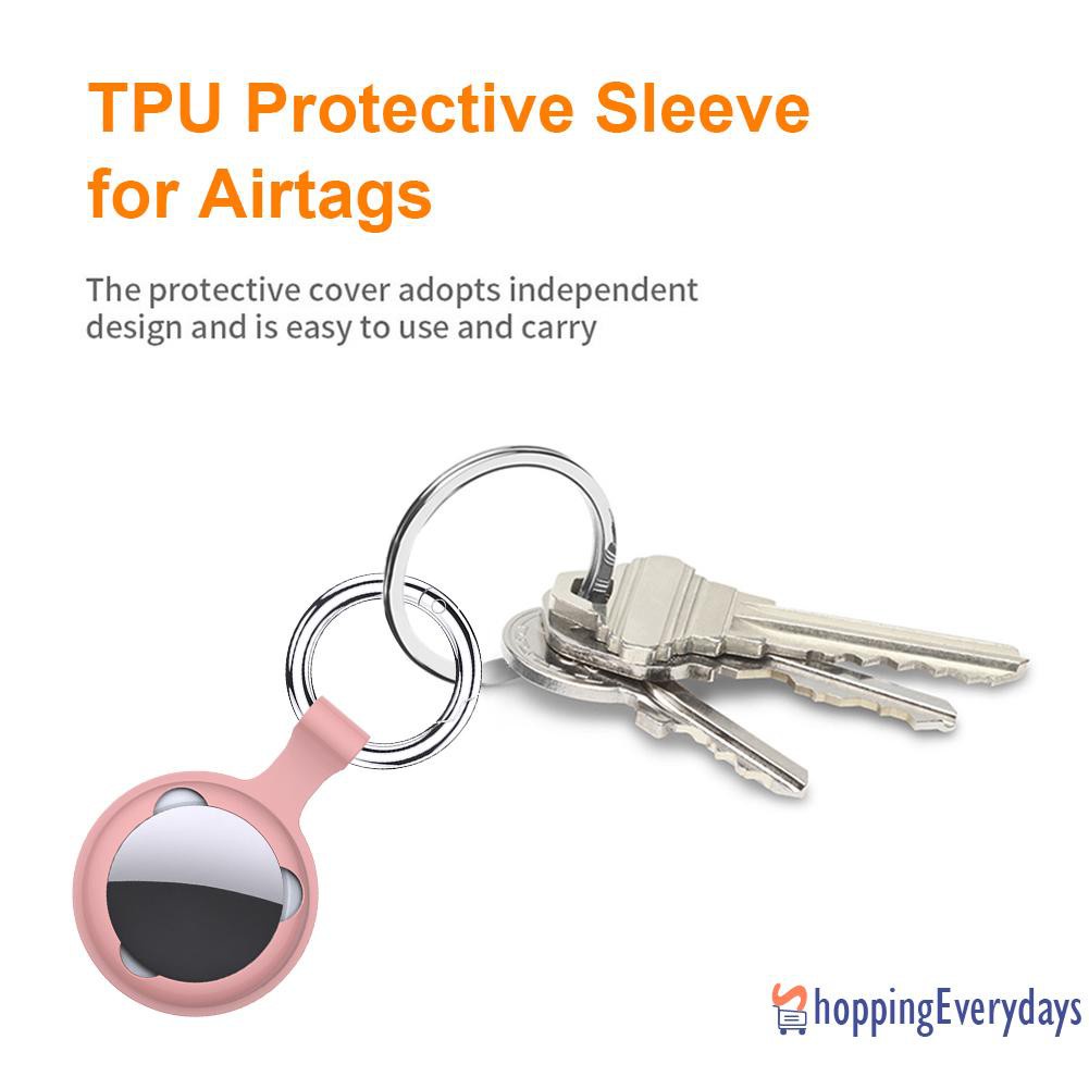 【sv】 Protective Case Cover Keychain Tracker Protective Sleeve for Apple Airtags