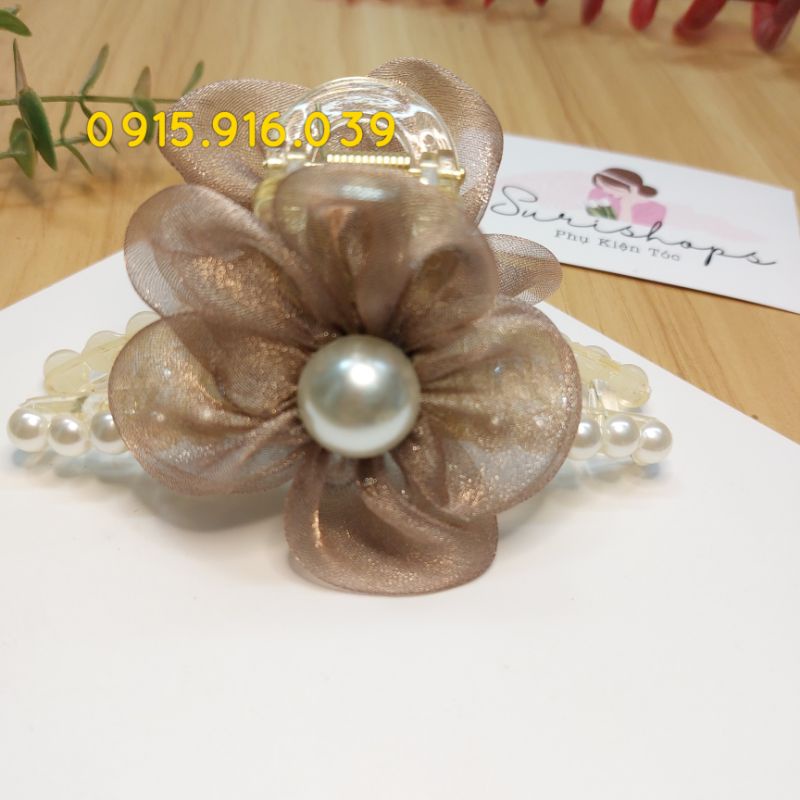 Kẹp Tóc Hoa Đính Hạt Châu, Kẹp gấp tóc