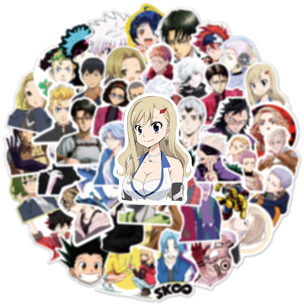 Set 50/25/10 Nhãn Dán Trang Trí Điện Thoại/Va Li/Laptop Họa Tiết Graffiti Anime