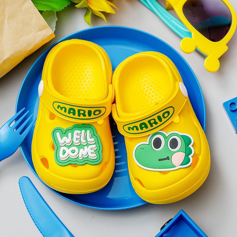 &lt;ẢNH THẬT&gt; Dép sục Cheerful Mario siêu nhẹ chống trượt cho bé 1 - 6 tuổi