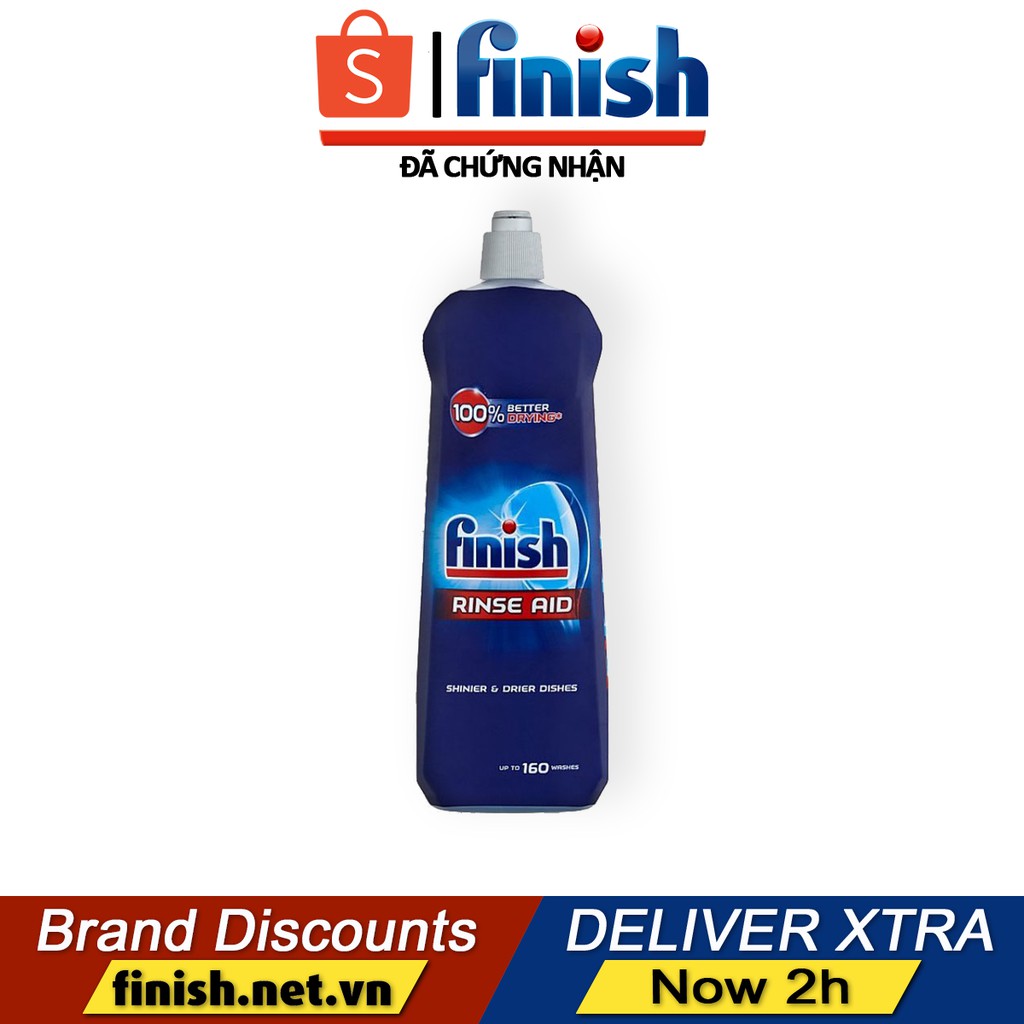 Combo rửa bát Finish Hộp All in one (100 viên hoặc 90 viên), Muối 1.5kg, Nước làm bóng 800ml