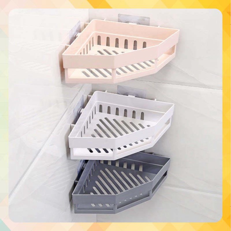 Kệ Góc Nhựa Đựng Đồ Nhà Tắm - Kệ Dán Góc Tường Đựng Đồ Tiện Dụng