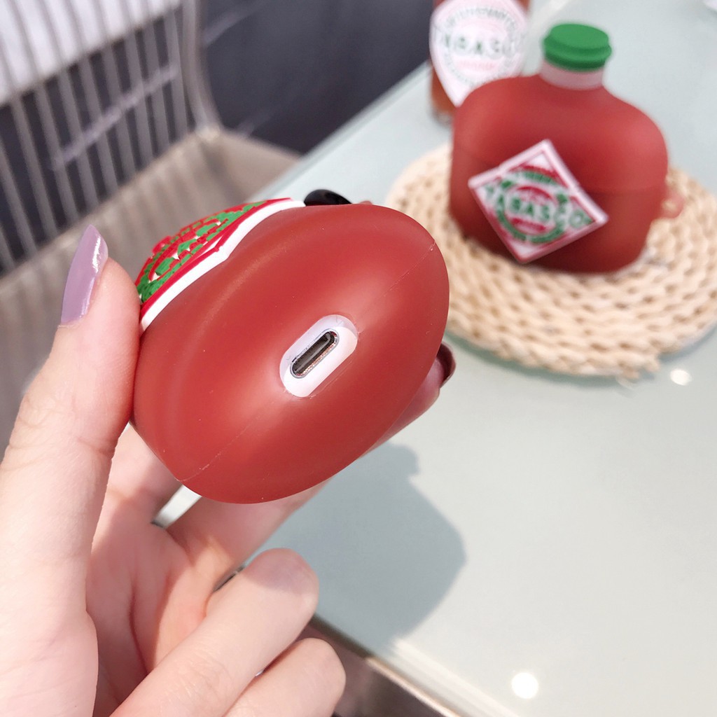 Airpods 1/2/pro case Tabasco pepper sauce creative airpods case anti-drop soft silicone airpods case