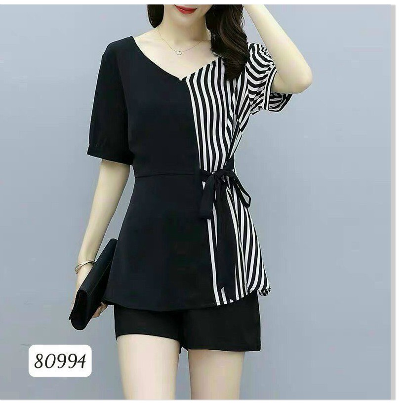 SÉT BỘ THỜI TRANG ÁO PHỐI HAI MÀU ĐẸP XUẤT SẮC