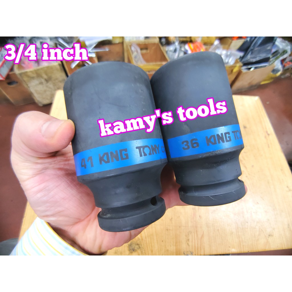 Đầu tuýp đầu khẩu đen dài lục giác dài 90mm Kingtony lỗ 3/4 36mm 38mm 40mm 41mm model 643536M, 643538M, 643540M, 643541M