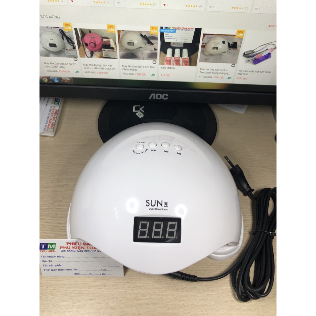 Máy Hơ Gel Sun 5 UV 48w Chính Hãng ( lỗi 1 đổi 1 trong 30 ngày)