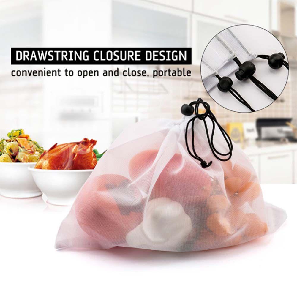 Túi Lưới Polyester Đựng Rau Củ Quả Tái Sử Dụng Tiện Lợi Cho Nhà Bếp