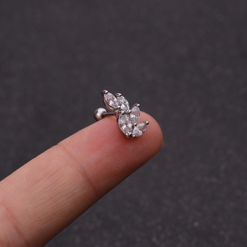 Bông tai gắn vành bằng thép không gỉ thời trang xinh xắn