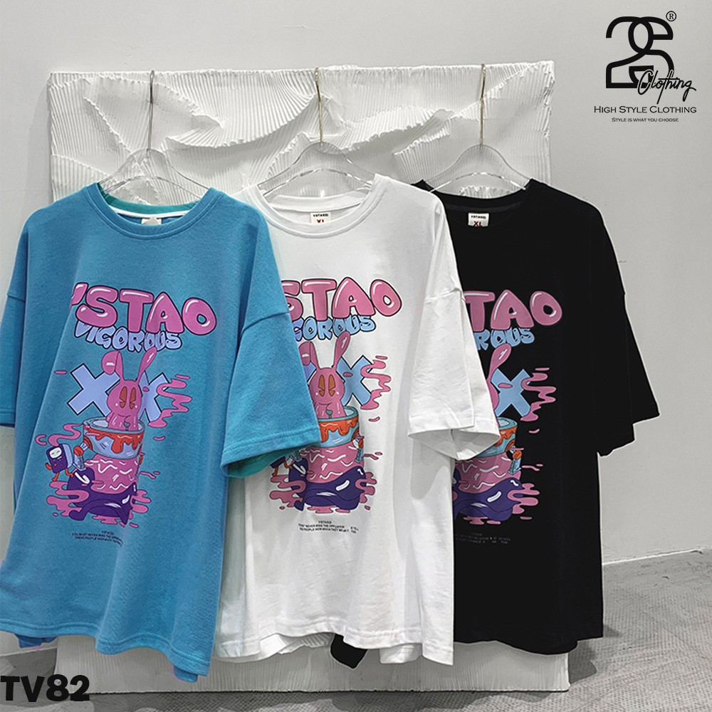 Áo Oversize 2s Clothing Áo Form Rộng Thun Nam Basic Streetwear Cotton Oversize Giá Rẻ In Bad Rabbit TV82 | BigBuy360 - bigbuy360.vn