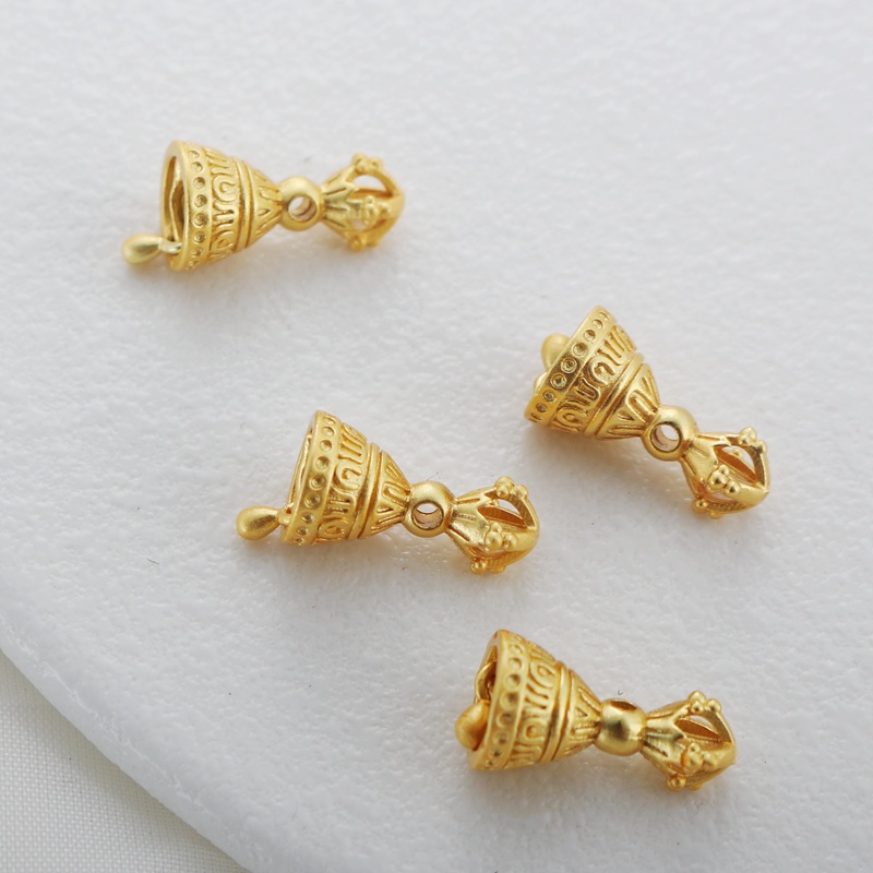 Chuông Cài Tóc Bằng Đồng 18k Lỗ Lớn 8 * 15mm Chuyên Dụng Làm Đồ Trang Sức diy