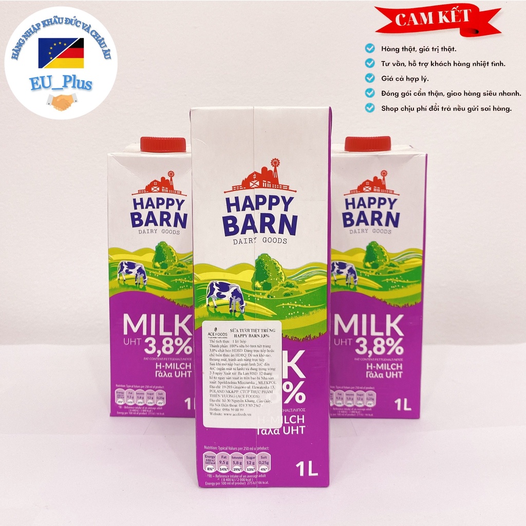 Sữa tươi Happy Barn 3,8%