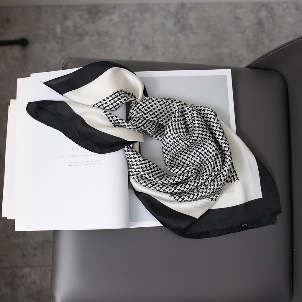 Khăn Choàng Cổ Vải Lụa Mỏng Hình Vuông Nhỏ Phong Cách Hàn Quốc Thời Trang Thu Đông Mới