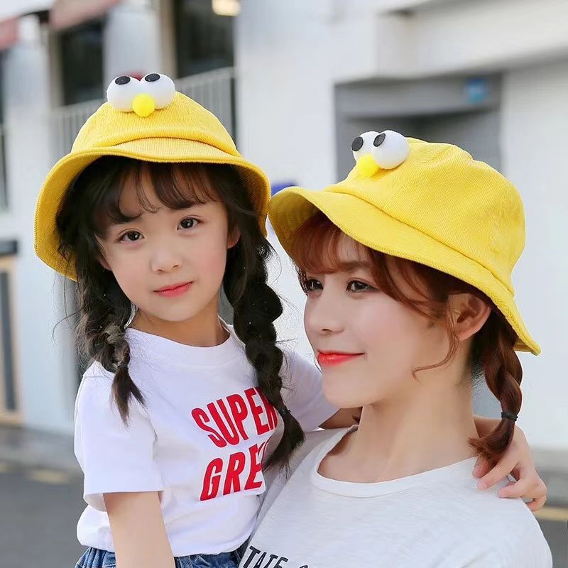 Mũ cho bé gái và bé trai vòng đầu nón 52Cm vải nhung hình đôi mắt to tròn dễ thương 5 màu