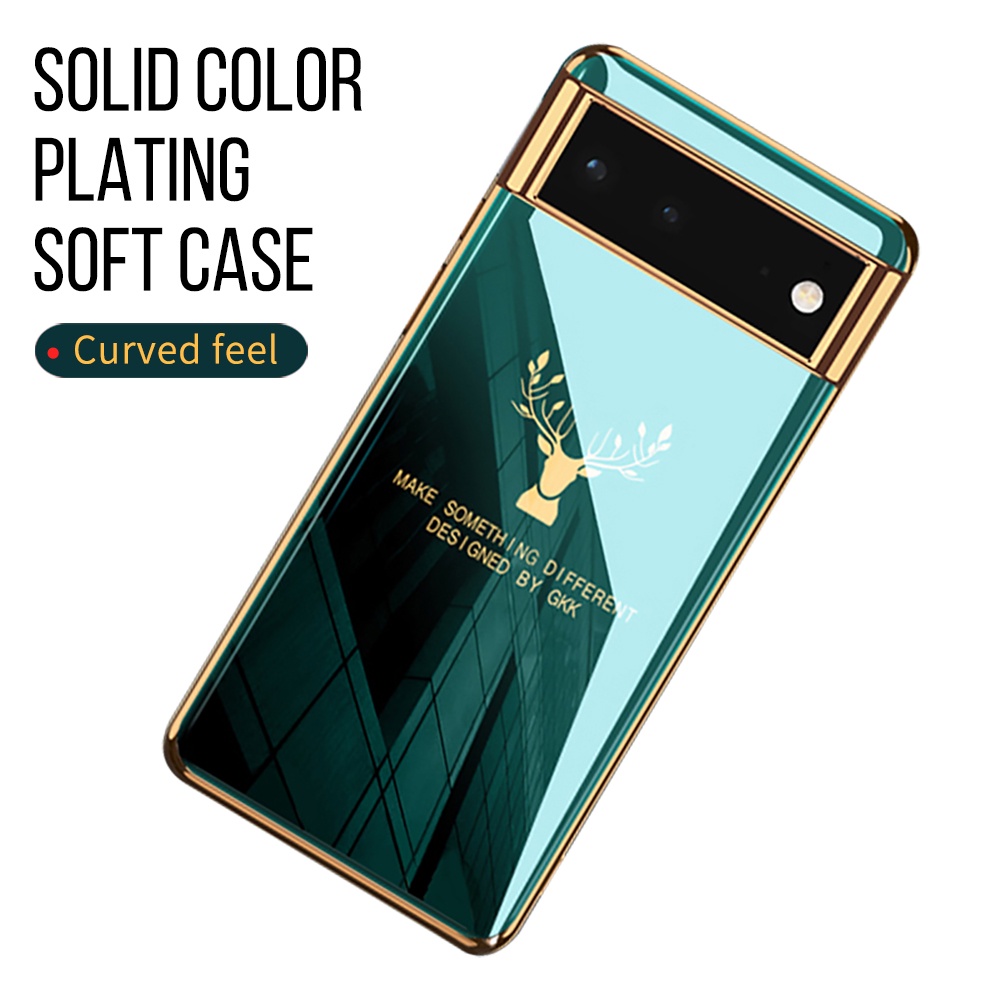 Ốp Điện Thoại Silicone Mềm Mạ GKK Họa Tiết Hươu Chống Va Đập Cho Google Pixel 6 Pro Google Pixel 6 Pro
