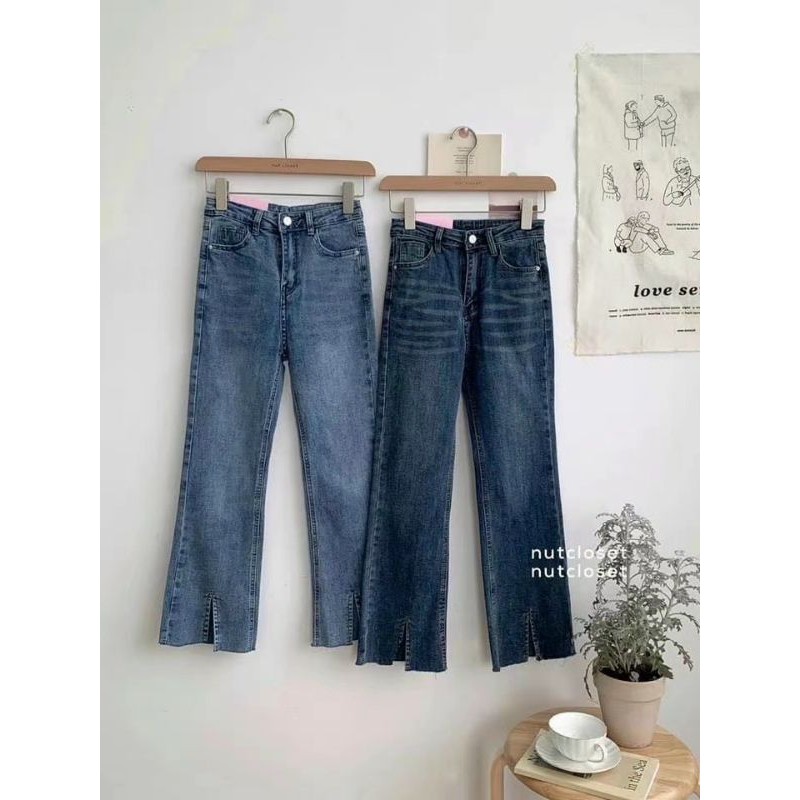 Quần jean xẻ gấu giữa hàng QCL1