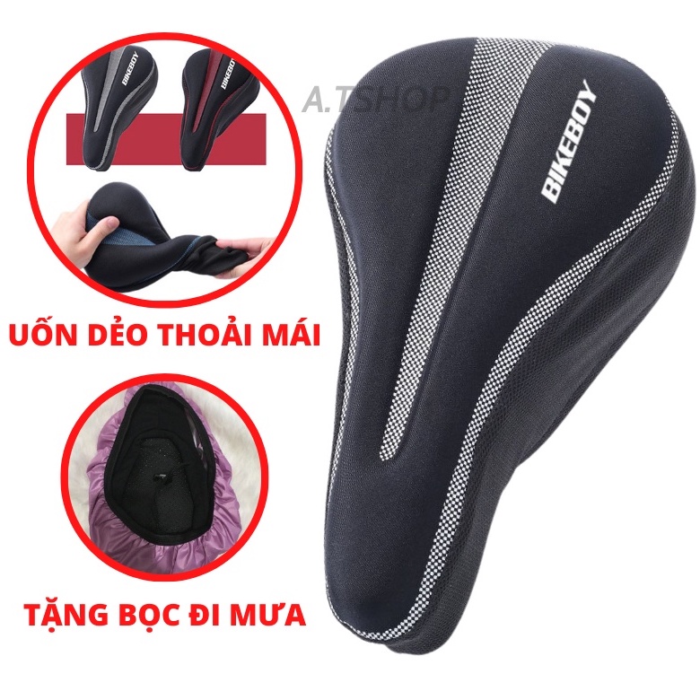 Bọc yên xe đạp thể thao BIKEBOY cao cấp, êm ái thoáng khí tặng kèm áo mưa chống thấm nước cho yên