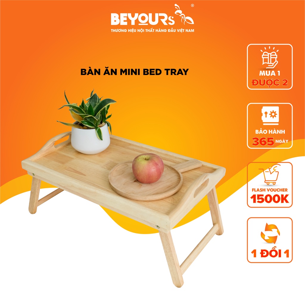 [LIFEMALL250156 -80K] Bàn Ăn Mini Gỗ BEYOURs Bed Tray Chân Gập Đa Năng Nội Thất Phòng Khách, Phòng Ngủ