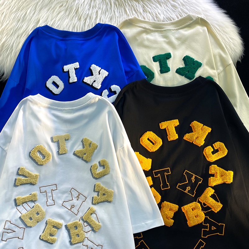 【ZHELIHANGFEI】Áo Thun Nữ Ngắn Tay Thêu Hoa