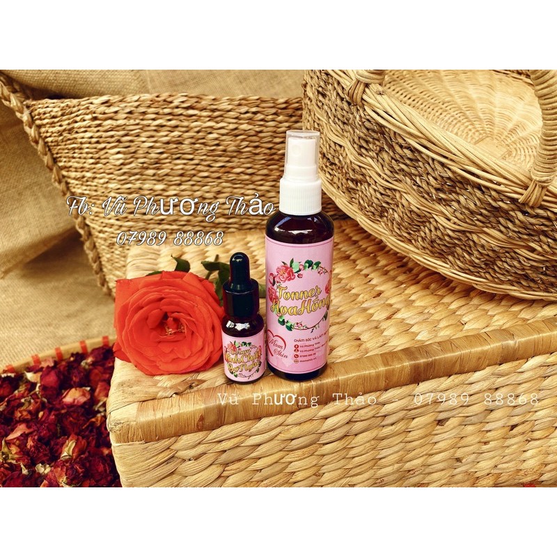 TONER HOA HỒNG VÀ SERUM BƠ - NGHỆ ( HANDMADE )