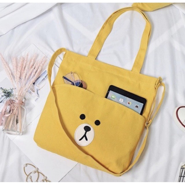Túi Tote gấu thời trang kiểu mới mang hai kiểu