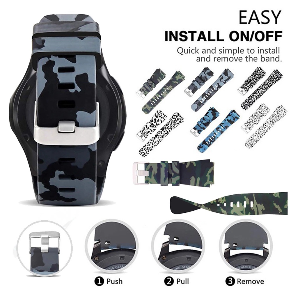 Dây đeo thể thao bằng silicone 2 màu họa tiết rằn ri 22mm cho Xiaomi MI Watch S1 Active/ 2
