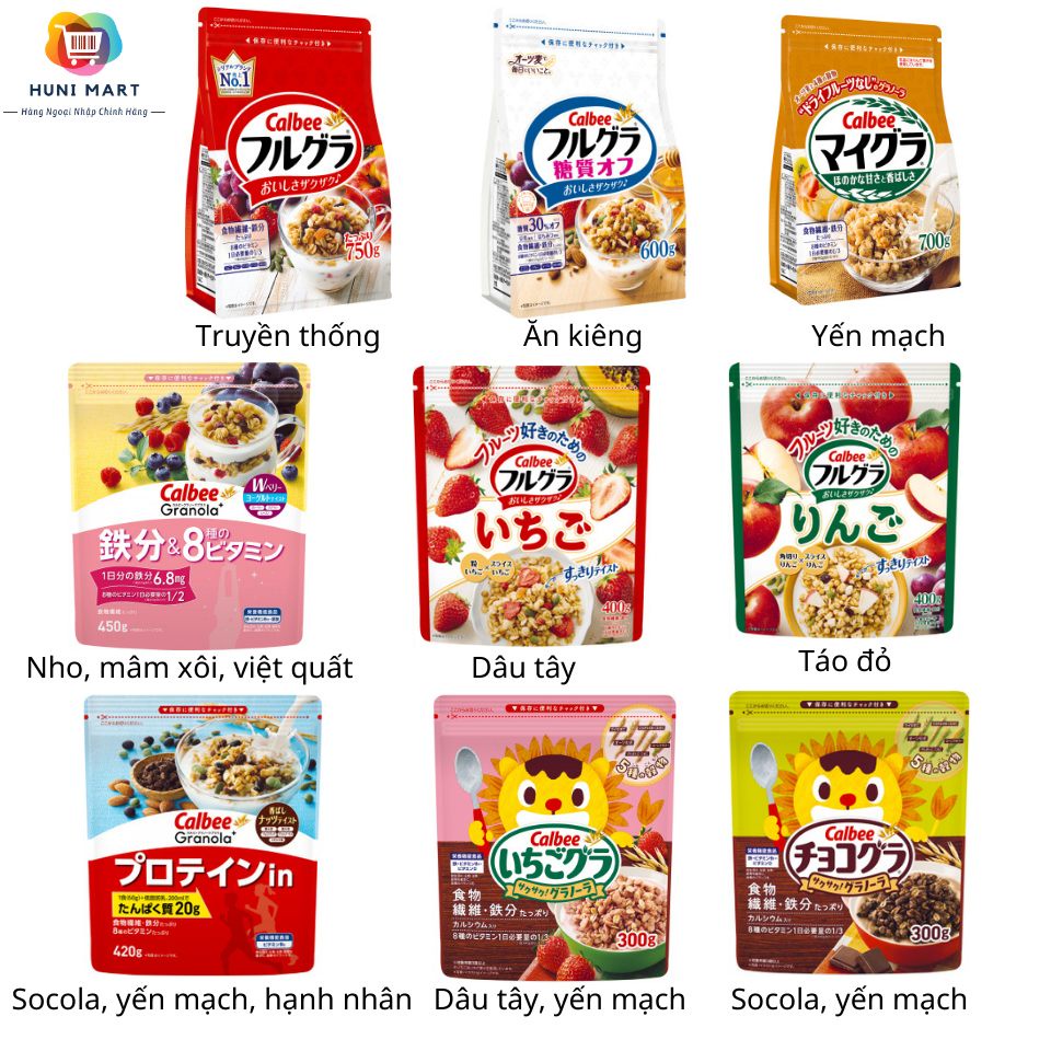 NGŨ CỐC CALBEE NHIỀU VỊ [DATE MỚI NHẤT]