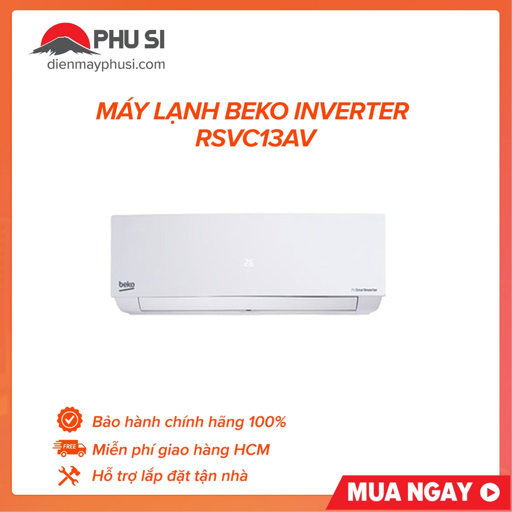 MIỄN PHÍ CÔNG LẮP ĐẶT_ RSVC13AV-I - Máy lạnh Beko RSVC13AV-I, 1 chiều, 1.5HP, Inverter