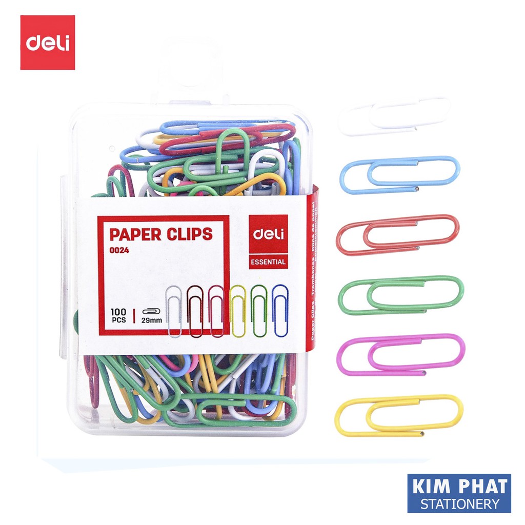 Ghim cài, kẹp giấy nhiều màu sắc sặc sỡ Deli E0024