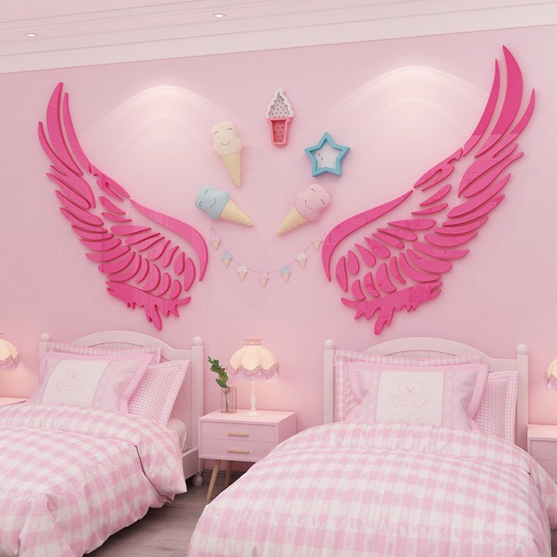 SIZE LỚN Tranh dán tường mica, decal dán nổi - cánh tiên beauty trang trí spa, tiệm nail mi, quán cafe, trà sữa | BigBuy360 - bigbuy360.vn