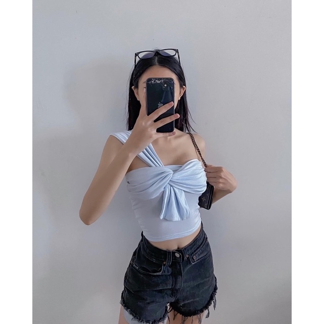 Mochi Croptop ⚡𝐓ô𝐧 𝐝á𝐧𝐠⚡️ Áo ống chéo ngực