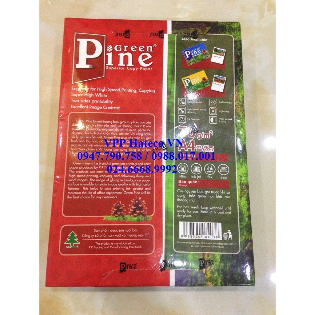 Giấy Green Pine A4 ĐL70gsm - Giấy in - Giấy Photo - Giấy A4