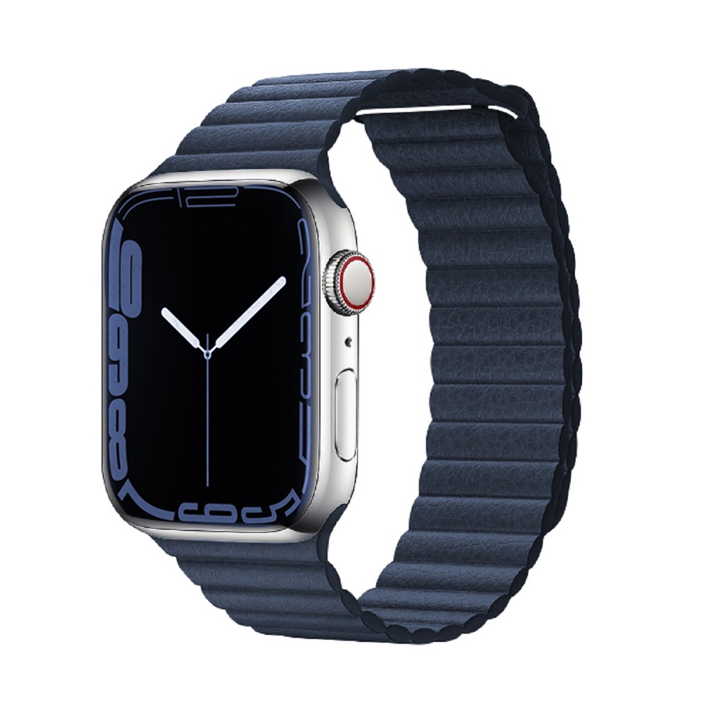 Vòng Đeo Tay Từ Tính Bằng Da Chất Lượng Cao Cho iwatch series 49mm 45mm 44mm 42MM 41mm 40MM 38mm ultra 8 7 6 SE 5 4 3 2 T500 Pro / d20