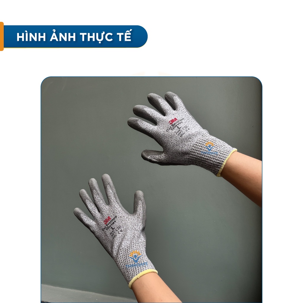 Găng tay chống cắt 3M cấp độ 5 chuyên dùng chống cắt tôn kính 3M CUT LV5 (Màu xám) - Thinksafe