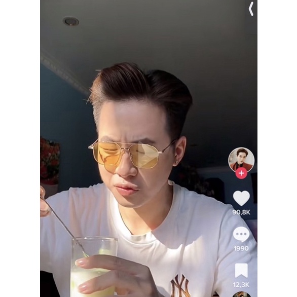 Kính râm mát màu vàng thời trang nam nữ🔻Mắt kính thời trang