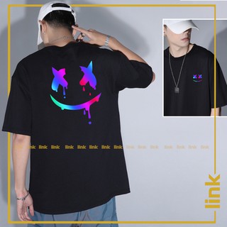 Áo phản quang MẶT MARSHMELLO 7 màu tay lỡ dáng rộng (Đen, Trắng, Vàng, Hồng, Đỏ)