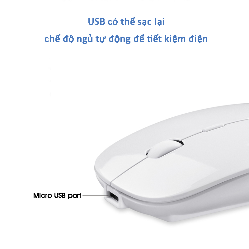 Chuột không dây Bluetooth 2.4G đầy màu sắc dễ thương Chế độ kép USB có thể sạc lại & Chuột yên tĩnh Wireless Bluetooth Mouse