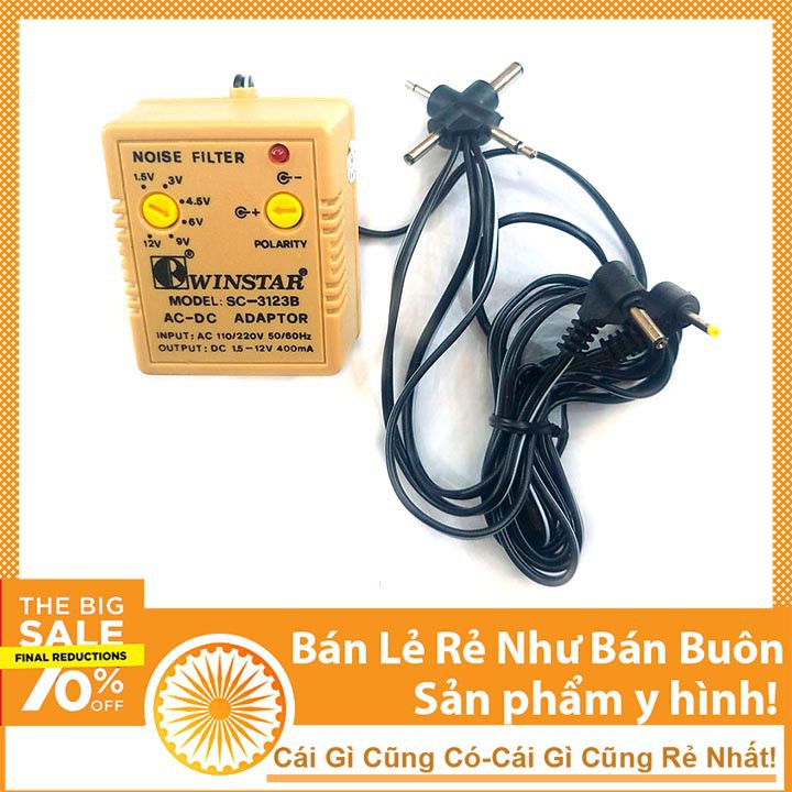 Adapter WINSTAR Điều Chỉnh Điện Áp 1.5V 3V 4.5V 6V 9V 12V 400mA - NTHN