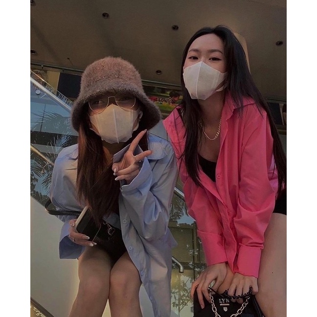 Sơ Mi Tay Dài Dáng Oversize Kate (Hình Thật) Áo Sơ Mi Khoác Form Rộng Hàn Quốc