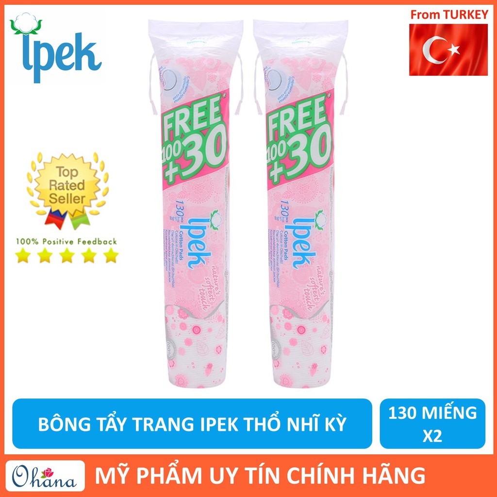Combo 2 Bông Tẩy Trang IPEK 130 Miếng (Thổ Nhĩ Kì)