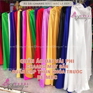 SALE Quần áo dài - May sẵn mặc cùng áo cách tân thống vải phi lụa bóng mềm quần thung khóa trước đẹp