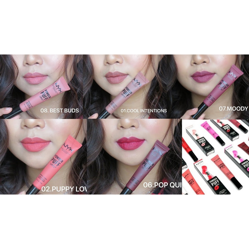 Son kem NYX Professional Makeup Powder Puff Lippie Powder Lip Cream nhiều màu lựa chọn