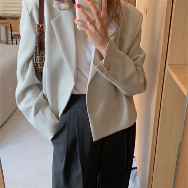 (Hàng có sẵn ) Áo Blazer cao cấp ngắn trẻ trung (có ảnh chụp thật) | BigBuy360 - bigbuy360.vn